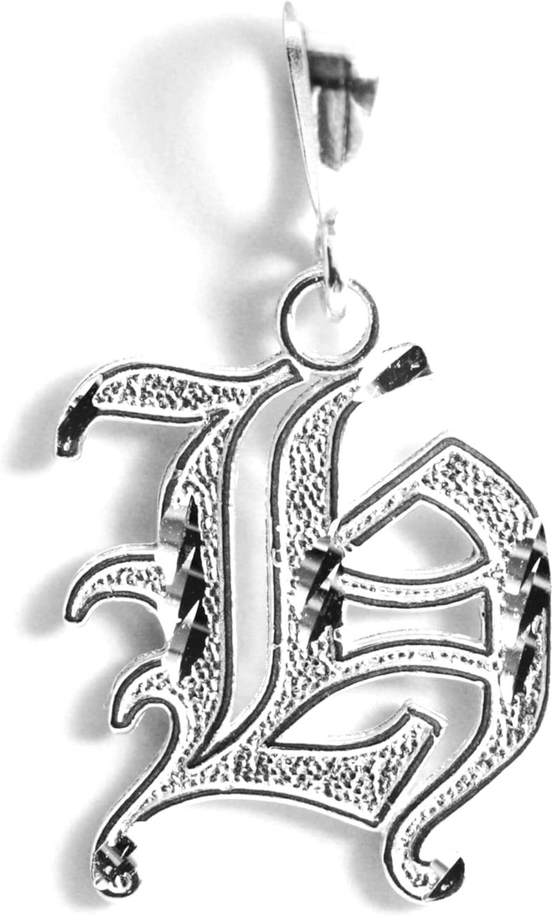 Deidreamers Personalized Gothic Old english Sterling Silver Initial A-Z Pendant. - Image 1